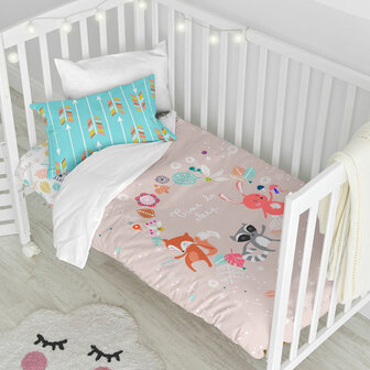 Dekbedovertrek set HappyFriday Moshi Moshi Fantasy Multicolour Wieg voor baby&amp;apos;s 2 Onderdelen 2
