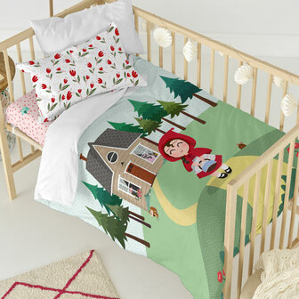 Dekbedovertrek set HappyFriday Mr Fox Red riding hood  Multicolour Wieg voor baby&amp;apos;s 2 Onderdelen 2