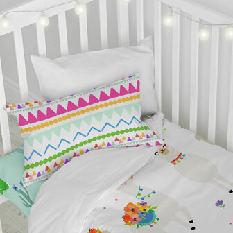 Dekbedovertrek set HappyFriday Moshi Moshi Cute Llamas Multicolour Wieg voor baby&amp;apos;s 2 Onderdelen 3