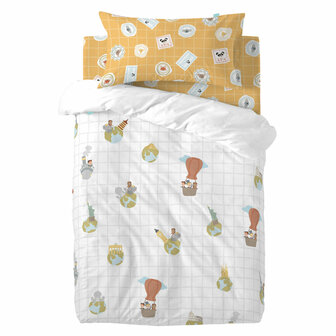 Dekbedovertrek set HappyFriday Mr Fox World trip Multicolour Wieg voor baby&amp;apos;s 2 Onderdelen 1