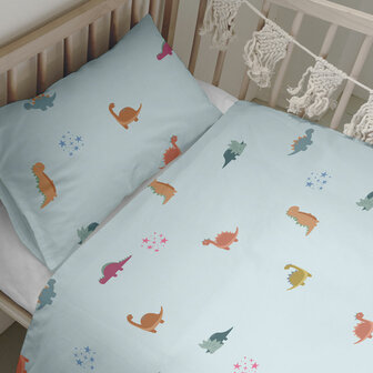 Dekbedovertrek set HappyFriday Mini dinosaur Multicolour Wieg voor baby&amp;apos;s 2 Onderdelen 2