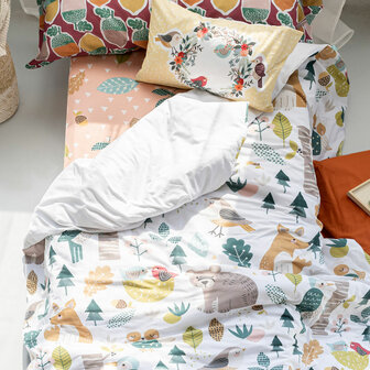 Dekbedovertrek set HappyFriday Moshi Moshi Harvestwood Multicolour Bed van 80/90 2 Onderdelen 2