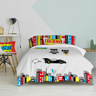 Dekbedovertrek set HappyFriday Mr Fox Bat Multicolour Bed van 80/90 2 Onderdelen 3