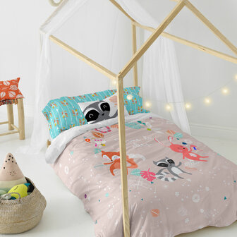 Dekbedovertrek set HappyFriday Moshi Moshi Fantasy Multicolour Bed van 80/90 2 Onderdelen 4