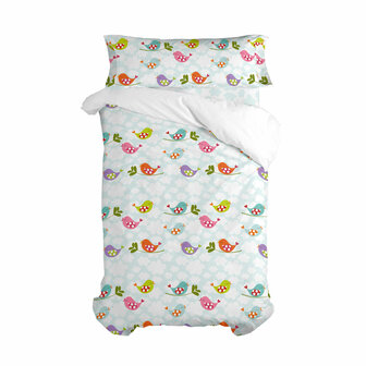 Dekbedovertrek set HappyFriday Mr Fox Little birds Multicolour Bed van 80/90 2 Onderdelen 1
