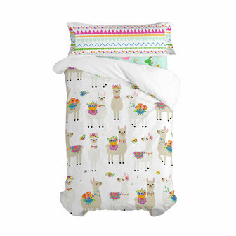 Dekbedovertrek set HappyFriday Moshi Moshi Cute Llamas Multicolour 2 Onderdelen 1