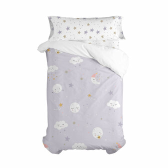 Dekbedovertrek set HappyFriday Moshi Moshi Moons Multicolour Bed van 80/90 2 Onderdelen 1