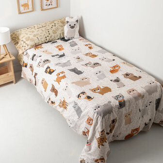Dekbedovertrek set HappyFriday Mr Fox Cats Multicolour Bed van 80/90 2 Onderdelen 3