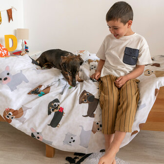 Dekbedovertrek set HappyFriday Multicolour Bed van 80/90 Hond 2 Onderdelen 3