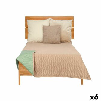 Omkeerbare sprei 240 x 260 cm Groen Beige (6 Stuks) 1