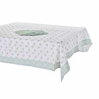 Tafellinnenset DKD Home Decor Blommor Groen 150 x 150 x 0,5 cm 2