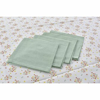 Tafellinnenset DKD Home Decor Blommor Groen 150 x 150 x 0,5 cm 4