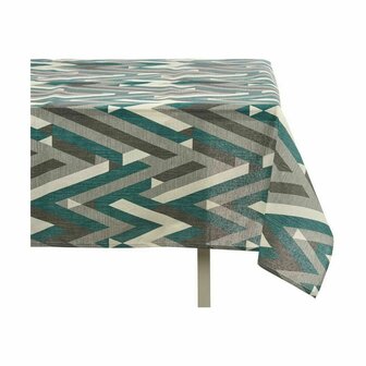 Tafelkleed Dun canvas Anti-vlek Strepen 140 x 180 cm Groen (10 Stuks) 2