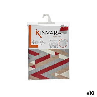 Tafelkleed Dun canvas Anti-vlek Strepen 140 x 180 cm Kastanjebruin (10 Stuks) 1