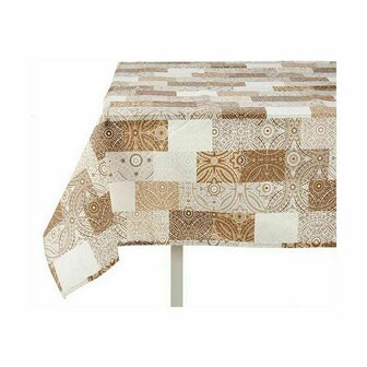 Tafelkleed Dun canvas Anti-vlek Tegel 140 x 180 cm Beige (6 Stuks) 2