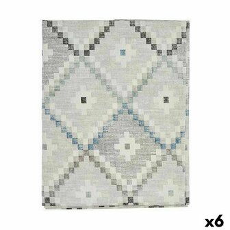Tafelkleed Dun canvas Anti-vlek Ruiten 140 x 180 cm Blauw (6 Stuks) 1
