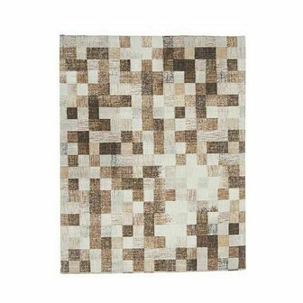 Tafelkleed Dun canvas Anti-vlek Ruiten 140 x 180 cm Beige (6 Stuks) 3