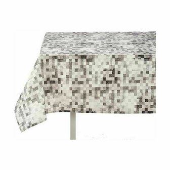 Tafelkleed Dun canvas Anti-vlek Ruiten 140 x 180 cm Grijs (6 Stuks) 2