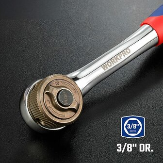 Ratelsleutel Workpro Double Drive 3/8&quot; 3