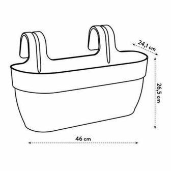 Bloempot Elho Antraciet 24 x 46 x 26,5 cm 4