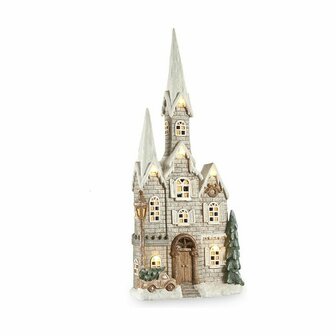 Decoratieve figuren Huis Kerstmis LED Licht Muziek Grijs Wit Bruin Groen Magnesium 20 x 125 x 55 cm 1