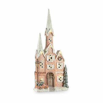Decoratieve figuren Huis Kerstmis LED Licht Roze Muziek Wit Bruin Groen Magnesium 20 x 125 x 55 cm 1