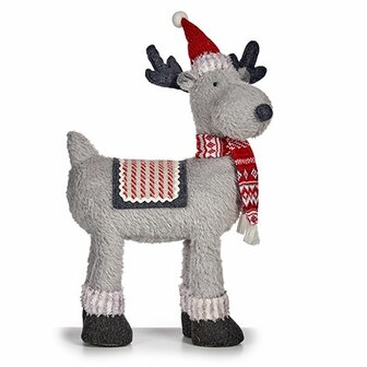 Decoratieve figuren Kerstrendier Rood Grijs 22 x 47 x 45 cm (4 Stuks) 2