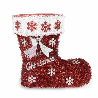 Decoratieve figuren Laars Klatergoud Wit Rood Polypropyleen PET 26 x 27 x 14 cm (8 Stuks) 2