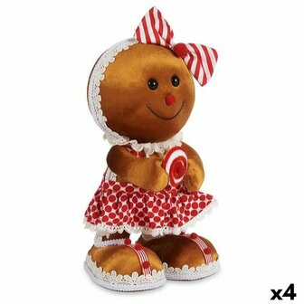 Decoratieve figuren Koek Lasso Bruin Rood polyestyreen 19 x 33 x 15 cm (4 Stuks) 1