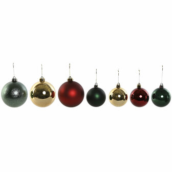 Kerstballen Home ESPRIT Rood Groen Polyethyleen 25 x 25 x 25 cm (41 Onderdelen) 1