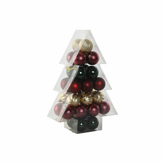 Kerstballen Home ESPRIT Rood Groen Polyethyleen 28 x 12 x 42 cm (34 Onderdelen) 2