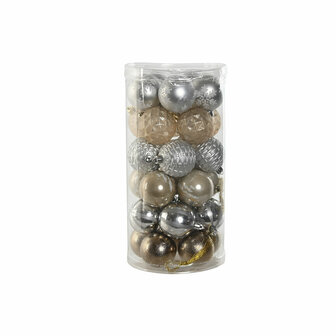 Kerstballen Home ESPRIT Champagne Zilverkleurig Polyethyleen 16 x 16 x 31,5 cm (30 Onderdelen) 3