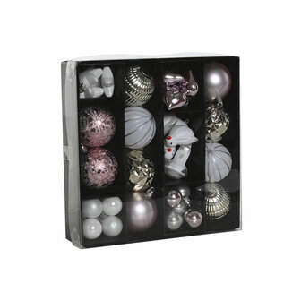 Kerstballen Home ESPRIT Roze PVC 25 x 6 x 25 cm 1