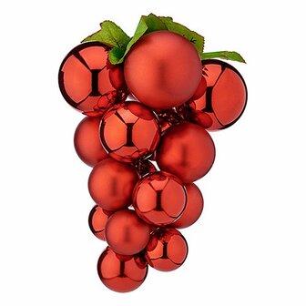 Kerstbal Druiven Klein Rood Plastic 15 x 15 x 20 cm 1