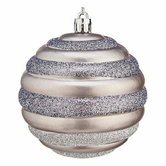Kerstballen &Oslash; 8 cm 6 Stuks Zilverkleurig Plastic 1