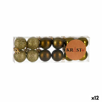 Set kerstballen 3 x 4 x 3 cm Groen Plastic (12 Stuks) 1