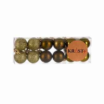 Set kerstballen 3 x 4 x 3 cm Groen Plastic (12 Stuks) 2