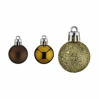 Set kerstballen 3 x 4 x 3 cm Groen Plastic (12 Stuks) 3