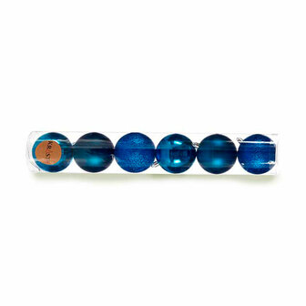 Set kerstballen Blauw Plastic 8 x 9 x 8 cm (12 Stuks) 2