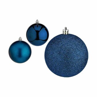 Set kerstballen Blauw Plastic 8 x 9 x 8 cm (12 Stuks) 3