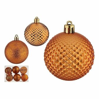 Set kerstballen 6 cm Oranje PVC (12 Stuks) 2