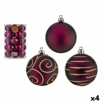 Set kerstballen Paars PVC &Oslash; 6 cm (4 Stuks) 1