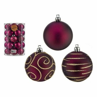 Set kerstballen Paars PVC &Oslash; 6 cm (4 Stuks) 2