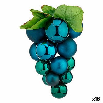 Kerstbal Druiven Klein Blauw Plastic 14 x 14 x 25 cm (18 Stuks) 1