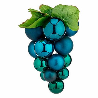 Kerstbal Druiven Klein Blauw Plastic 14 x 14 x 25 cm (18 Stuks) 2