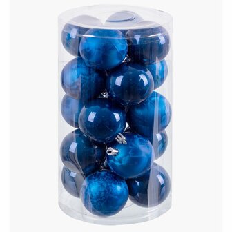 Kerstballen Blauw Plastic 6 x 6 x 6 cm (20 Stuks) 1
