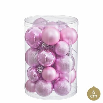 Kerstballen Roze Plastic (27 Stuks) 1
