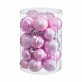 Kerstballen Roze Plastic (27 Stuks) 2