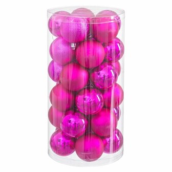 Kerstballen Fuchsia Plastic &Oslash; 6 cm (30 Stuks) 2