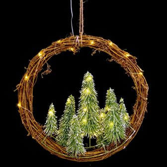 Kerstkroon Bruin Groen Plastic 46 x 10 x 46 cm 2